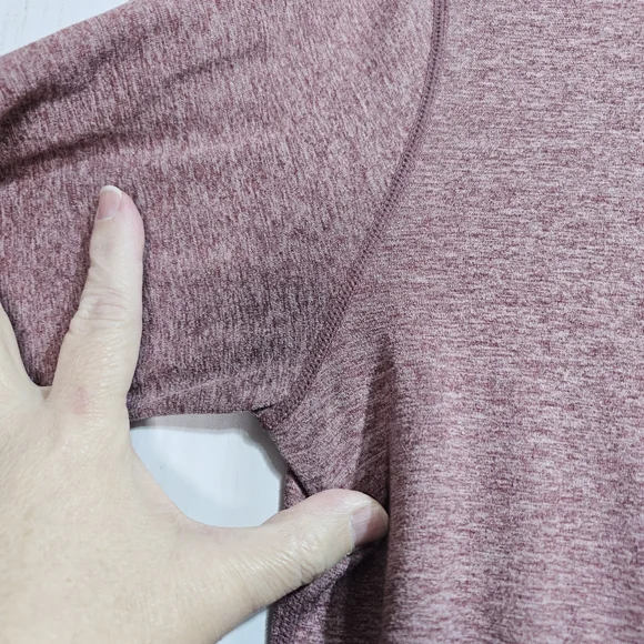 Quince FlowKnit Front Zip Hoodie Stretch Heathered Burgundy Jacket Size Medium. - Picture 5 of 12